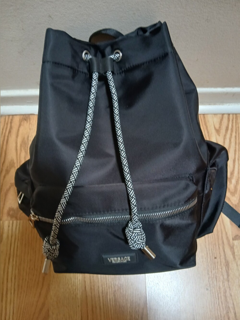 Versace Parfums Nylon Drawstring Backpack